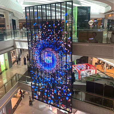 P2.5 หน้าจอ LED กระจกใส ซีรีส์ LED โฮโลแกรมสั่งทำพิเศษสำหรับห้างสรรพสินค้า
