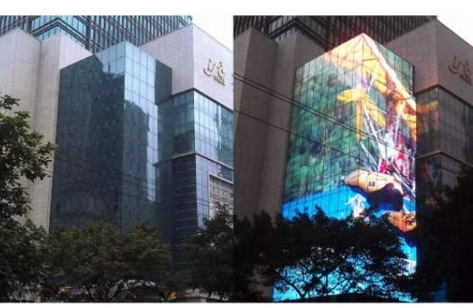 P2.8 หน้าจอ LED กระจกใสปรับแต่งในร่มกลางแจ้งสำหรับห้างสรรพสินค้า