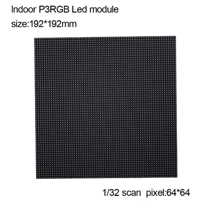 โมดูลเมทริกซ์ LED สีเต็มรูปแบบ 192x192 มม. 64x64 พิกเซล P3 หน้าจอแสดงผล LED SMD2121 ในอาคาร
