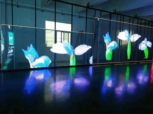 จอ LED กระจกใสโปร่งใสสูงพร้อมมุมมองกว้างและการใช้พลังงานต่ำสำหรับใช้ภายในและภายนอกอาคาร