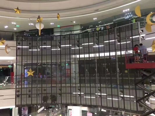 จอ LED กระจกใสโปร่งใสสูงพร้อมมุมมองกว้างและการใช้พลังงานต่ำสำหรับใช้ภายในและภายนอกอาคาร