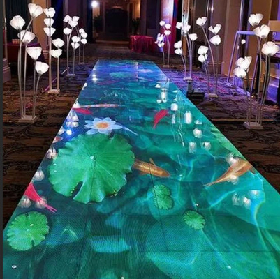 DMX Control LED Screen Floor Tiles Indoor / Outdoor วัสดุเหล็กอัลลูมิเนียมประเภทสูง