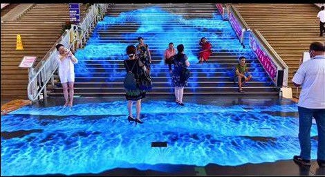 จอพื้น LED น้ำหนักเบา ทนทาน สำหรับใช้ในร่ม/กลางแจ้ง เปลี่ยนสี RGB