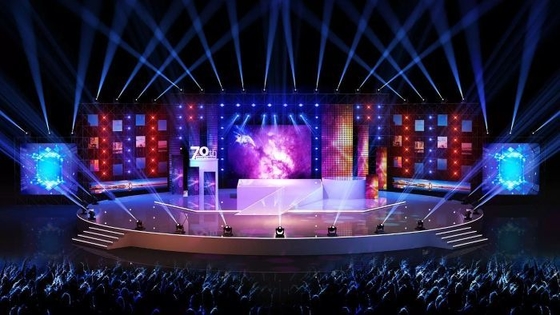 อัตราการรีเฟรชสูง 3840Hz ให้เช่าจอแสดงผล LED สเกลสีเทา 14 บิต
