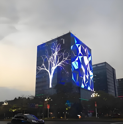 High Brightness Full Color LED Transparent Screen with Customized Size for Indoor and Outdoor Use