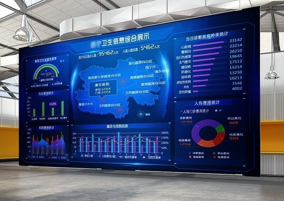 Longda Indoor Full Color Led Display แผงผนังวิดีโอ 1R1G1B 281 Trillion