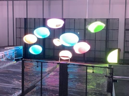 หน้าจอ LED กระจกใสสำหรับโฆษณา ขนาด 1000 X 500 มม. 32873 พิกเซล ODM FCC