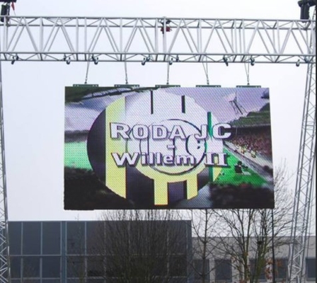 ความสว่างสูง 1R1G1B Outdoor Led Video Walls ป้ายโฆษณา P4mm 14bit