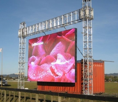 ความสว่างสูง 1R1G1B Outdoor Led Video Walls ป้ายโฆษณา P4mm 14bit
