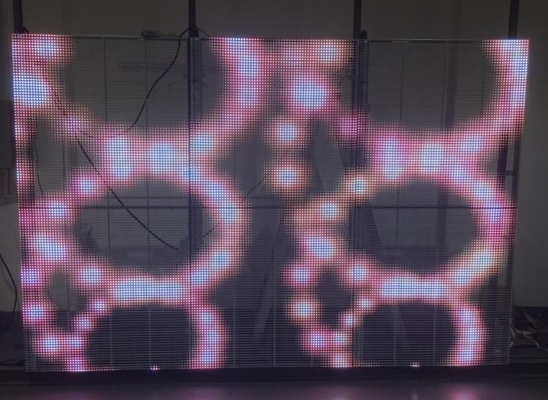 หน้าจอ LED ผนังวิดีโอโปร่งใส AC85V หน้าจอแสดงผล RGB Led Window