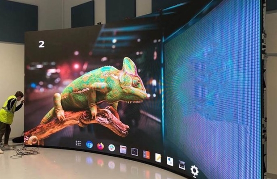 P3.91 หน้าจอ LED ในร่มกลางแจ้งฉากหลังเวที Curve LED Displays